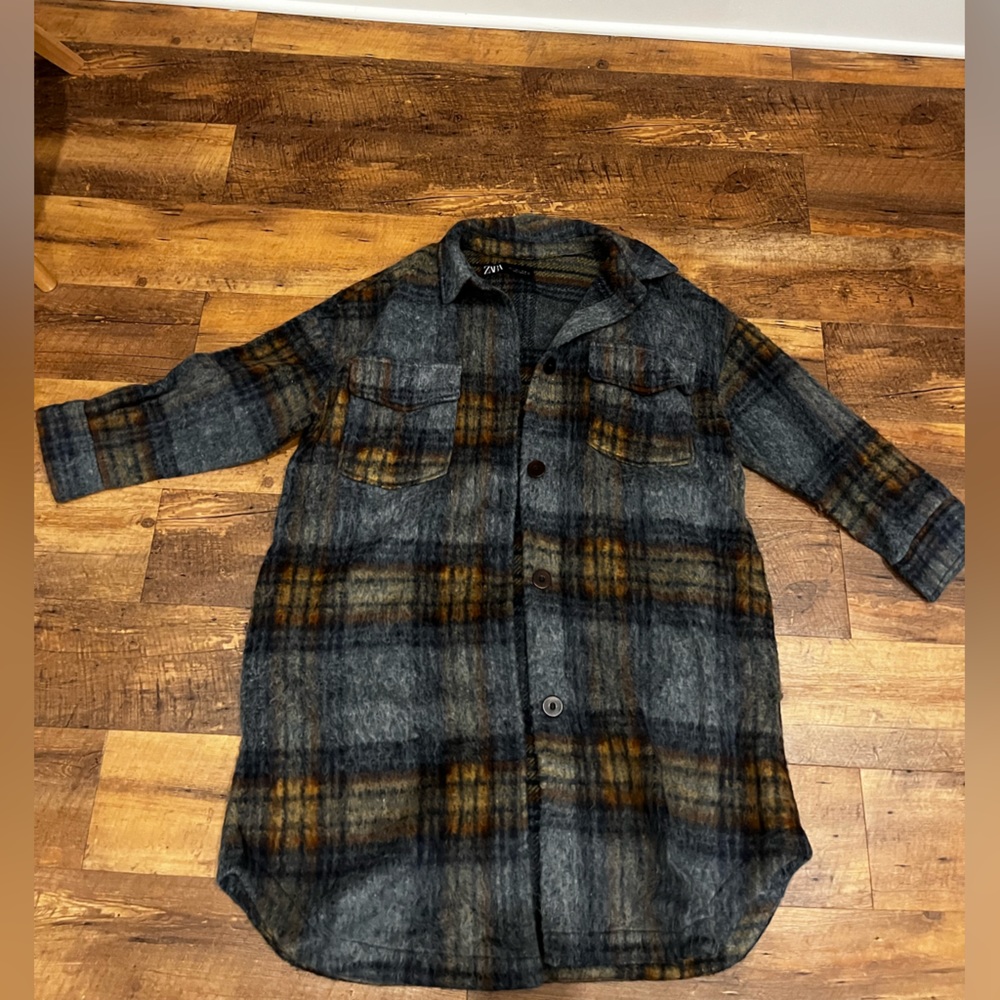 Oversized flannel coat